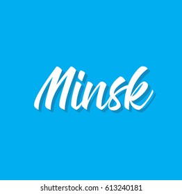 minsk, text design. Vector calligraphy. Typography poster. Usable as background.