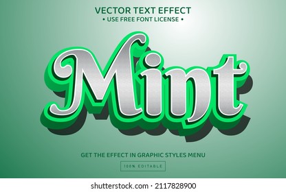 Mint 3D Editable Text Effect Template