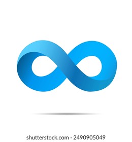 Mint 3D Infinity Symbol on white Background endless Vector Logo Design Concept of infinity for your web site design logo app UI EPS10.