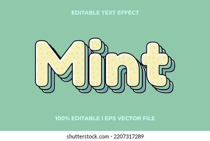 mint 3d text effect with stylish theme. green text lettering typography font style