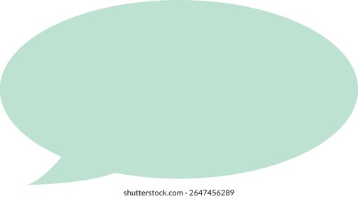 Quadro de fala abstrato de menta com bordas arredondadas e cauda pontiaguda. Ideal para bolhas de bate-papo de mídia social, sobreposições ou tags de diálogo cômico.