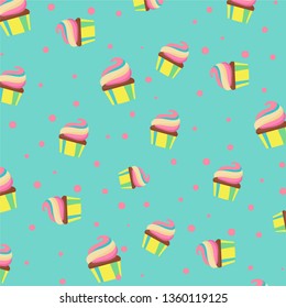 Mint background on ice cream summer style pattern vector