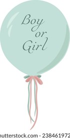 mint balloon for gender reveal party boy or girl