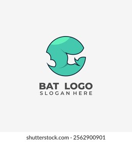Mint Bat Symbol In Modern Style Made From Circles