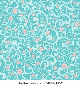 Mint beautiful flower background. Vector Illustration