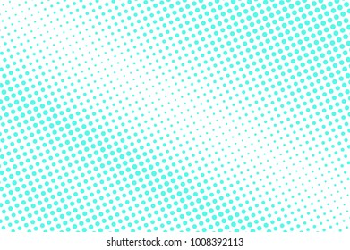 Mint blue dotted halftone. Half tone vector background. Minimal dotted gradient. Cold palette futuristic texture. Mint blue ink dot on transparent backdrop. Pop art dotwork. Modern design template