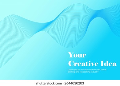Mint Blue Gradient with Soft Wavy Lines