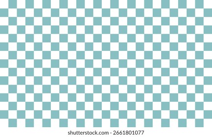 Mint blue and white checkered background. Vector illustration