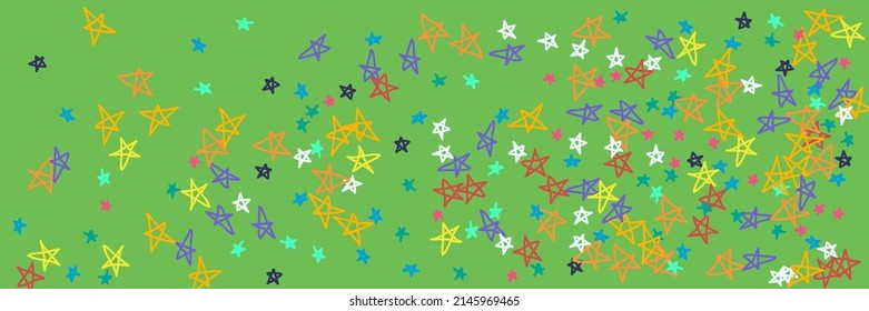 Mint Bright Blue Orange Turquoise Violet Kids Picture. Stars Naive White Yellow Grey Childish Pink Red Wallpaper. Neon Chaotic Kids Vibrant Vivid Purple Green Handdrawn Stars.