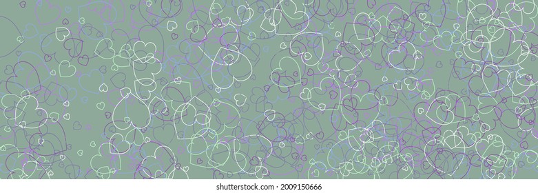 Mint Bright Violet Colorful Modern Art Pattern. Hearts Neon Olive Bordo Vivid Modern Design. Multicolor Purple Blue Party Confetti Simple Romantic Pic. Pink Love Pastel Green White Style.