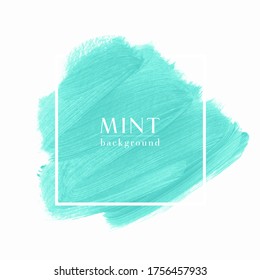 Mint brush paint background vector. Perfect design for headline, logo and sale banner.