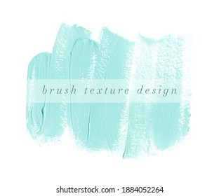 Mint brush stroke abstract art paint background vector. Texture design.