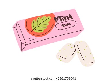 Mint Bubble Gum Vector Illustration