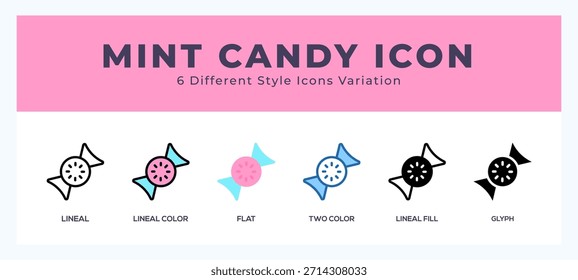 Símbolo del caramelo de la menta. logotipo. Ilustración vectorial del icono.