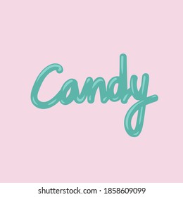 Mint and caramel lettering. Vector Sweet candy lettering Candy. Illustration for a candy store or sweet shop. Seamless picture of cute sweet letters. Vector illustration