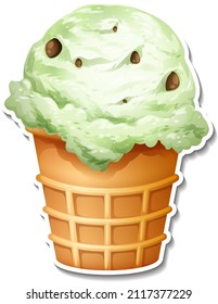 Ilustración de helado de trozo de chocolate de menta