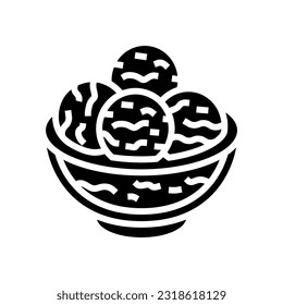 mint chocolate chip ice cream food snack glyph icon vector. mint chocolate chip ice cream food snack sign. isolated symbol illustration
