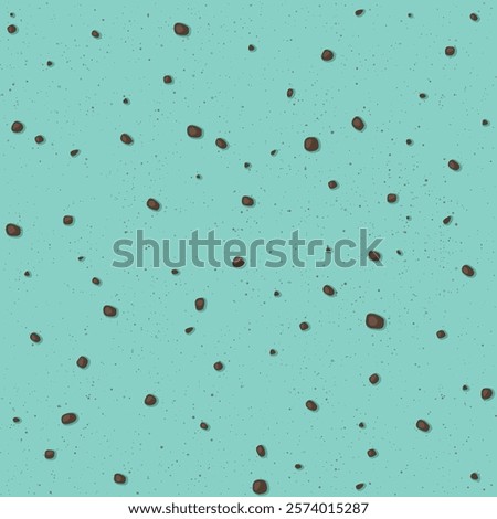 Mint chocolate chip texture square background graphic illustration.