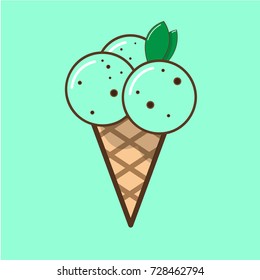 Mint Chocolate ice cream icon