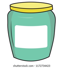 mint chocolate one colored Illustration of a Hand drawn jam jelly jar mayonnaise butter blank empty bottle label template write your logo text