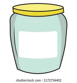 mint chocolate two colored Illustration of a Hand drawn jam jelly jar mayonnaise butter blank empty bottle label template write your logo text