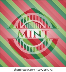 Mint christmas emblem. Vector Illustration. Detailed.