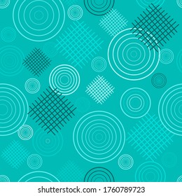 mint circles vector seamless pattern. light green futuristic background