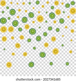 Mint Citrus Background Transparent Vector. Tiled Set. Mint Fruit Group. Colorful Citrus Grass Pattern.