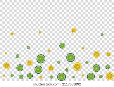 Mint Citrus Background Transparent Vector. Funny Set. Grass Lemon Mojito. Print Citrus Bright Decoration.