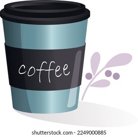 
mint coffee cup with lid for logo or postcard
