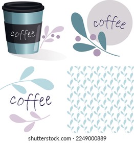 
mint coffee cup with lid for logo or postcard