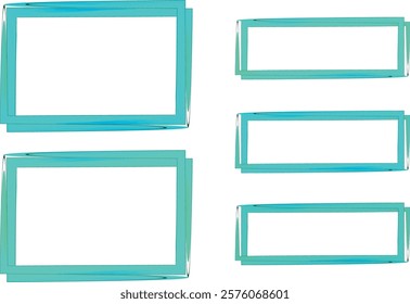 mint color abstract creative square frames set vector