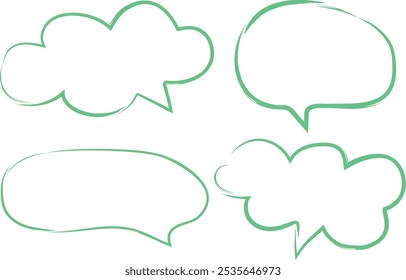 mint color speech bubble dialogue clouds set vector