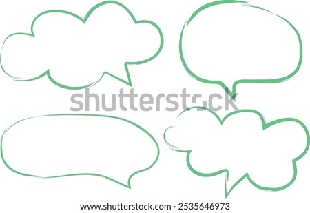 mint color speech bubble dialogue clouds set vector