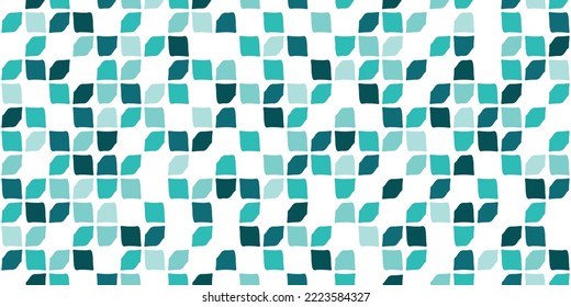 Mint color tiles, vector and repeat mosaic. Simple tiled vector for seamless print.