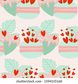 mint cookies and leaves in a seamless pattern design, perfect to use on the web or in print