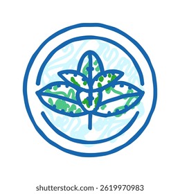 mint cosmetic plant doodle icon sketch vector. mint cosmetic plant sign. isolated symbol illustration