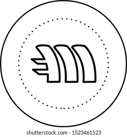 Mint crypto coin line art icon.  Black  aesthetic contour