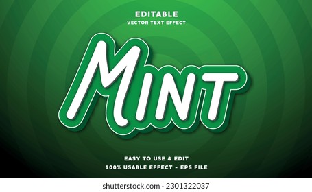 mint editable text effect with modern and simple style, usable for logo or campaign title	