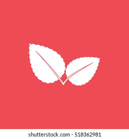 Mint Flat Icon On Red Background