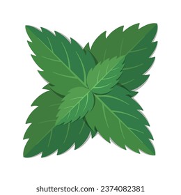 Ilustración plana de la Fábrica de la Moneda. Hojas verdes vectoriales estilizadas sobre fondo blanco. Mejor para web, impresión, decoración de menús, creación de logotipos y diseño de marca.