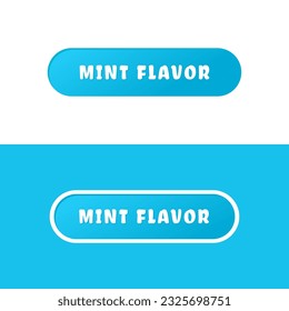 Mint flavor label or Mint flavor sign design element. Simple Mint flavor label vector for product packaging design element. Mint flavor sign for packaging design element.
