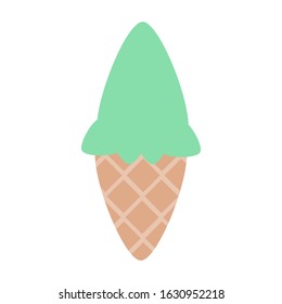 mint flavour ice-cream waffle cone 