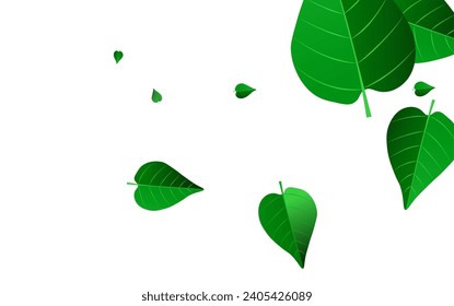 Mint Foliage Fly Vector White Background Brochure. Realistic Leaf Pattern. Lime Leaves Blur Design. Greens Motion Backdrop.