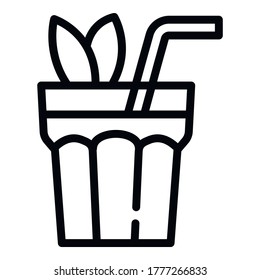 Mint fruit smoothie icon. Outline mint fruit smoothie vector icon for web design isolated on white background