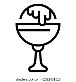 Mint gelato icon outline vector. Cold ice cream. Soft dessert