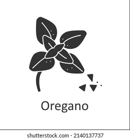 Mint glyph icon. Aromatic herb. Chilling plant for tea, hard drinks and medicine. Herbs and spices concept. Filled flat sign. Isolated silhouette vector illustration
