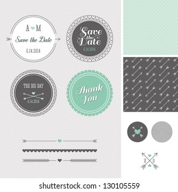 Mint + Gray Save the Date Wedding Graphic Set 2