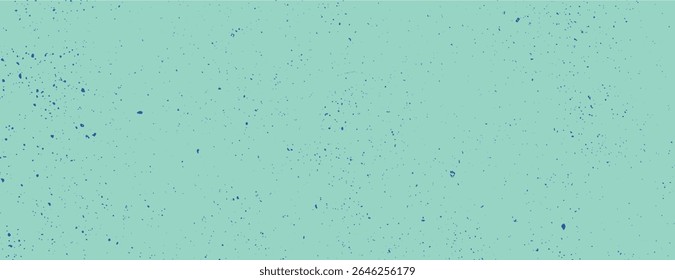 Fundo verde-hortelã com textura salpicada. O fundo apresenta manchas azuis em uma superfície verde hortelã, criando um padrão animado. Fundo de textura de parede saliente. Vetor de fundo turquesa