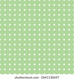 Mint Green Background with White Polka Dots Pattern for Textile Design